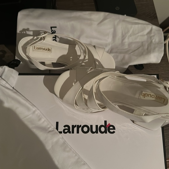 Larroudé Bee Ankle Strap Platform Sandals - Picture 4 of 6